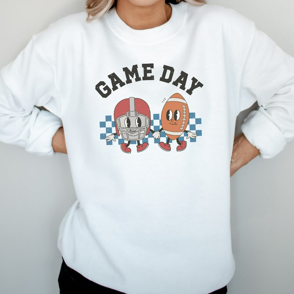 Game Day Football Sweatshirt, Football Mom Crewneck, Football Sweater, Cute Retro Football Shirt, Team Spirit Wear, Football Season Shirts