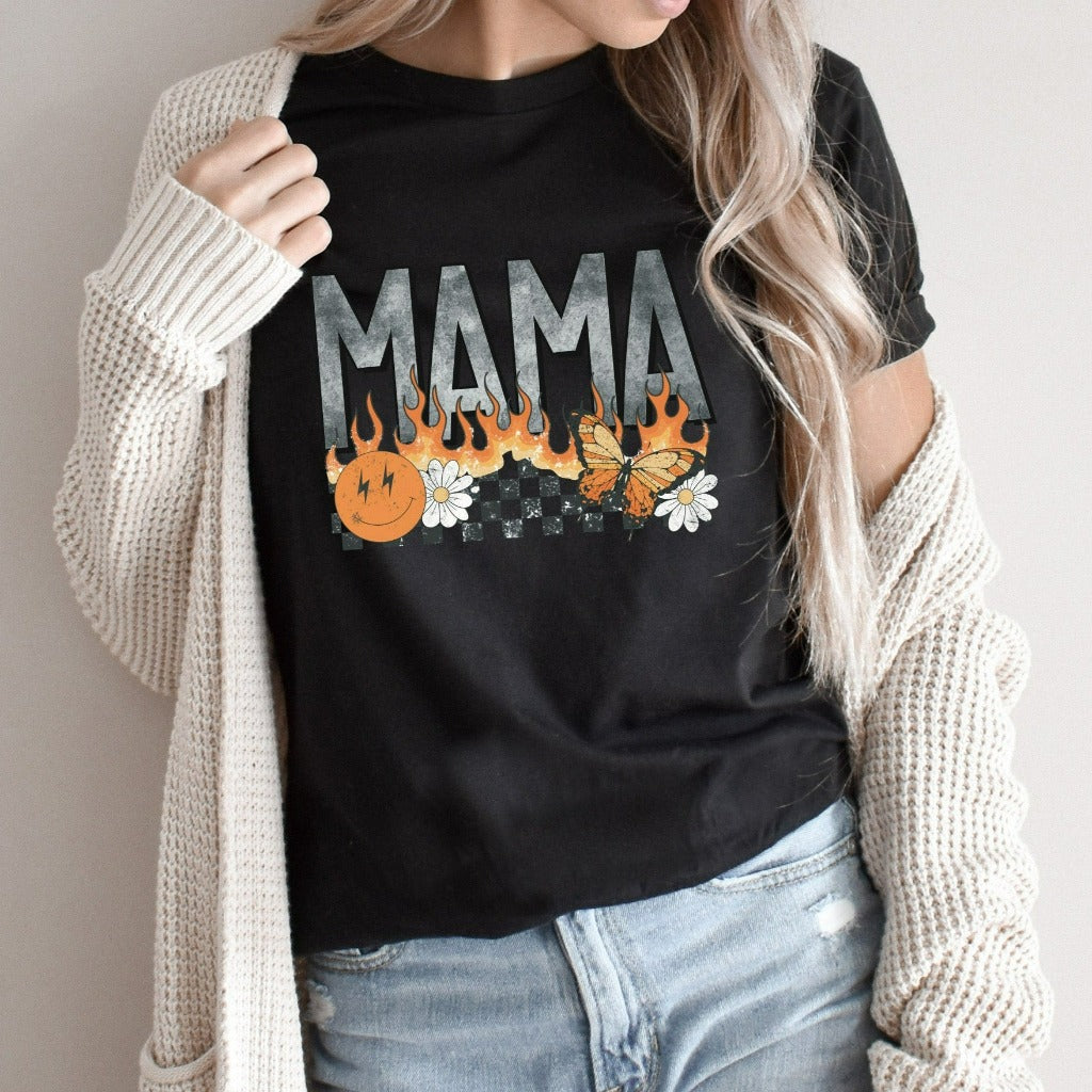 Retro Hot Rocker Mama Shirt, New Mom TShirt, Mother's Day Gift, Gift for New Mom, Mom Birthday Gift, Mama Christmas Gift, Rocker Mama Tee