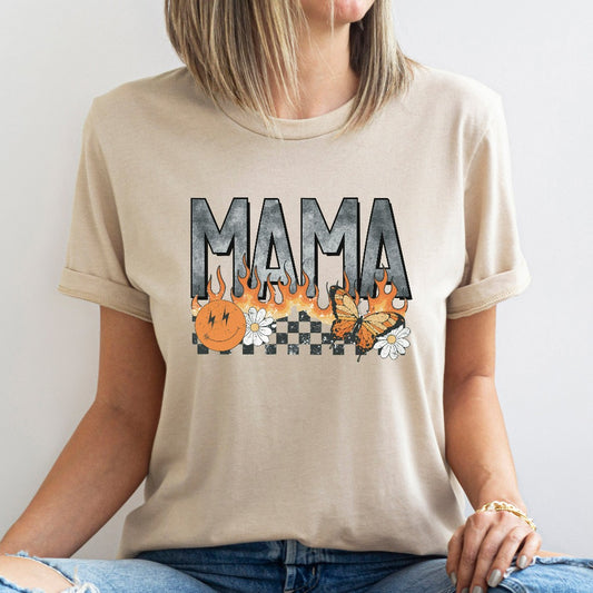 Retro Hot Rocker Mama Shirt, New Mom TShirt, Mother's Day Gift, Gift for New Mom, Mom Birthday Gift, Mama Christmas Gift, Rocker Mama Tee