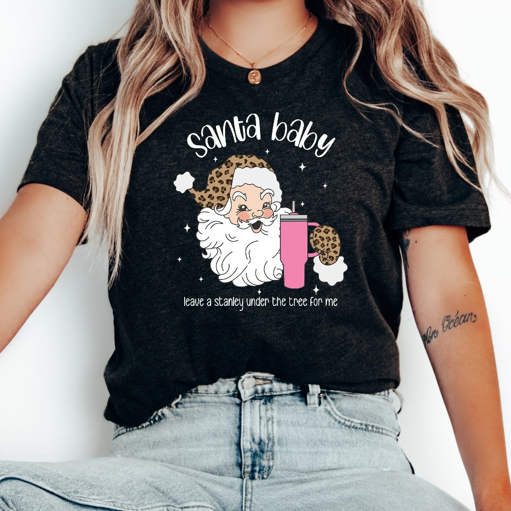 Boujee Santa Baby Christmas Shirt, Christmas TShirt, Funny Xmas Graphic Tee, Holiday Outfit, Obsessive Cup Disorder, Coffee Lovers Gift