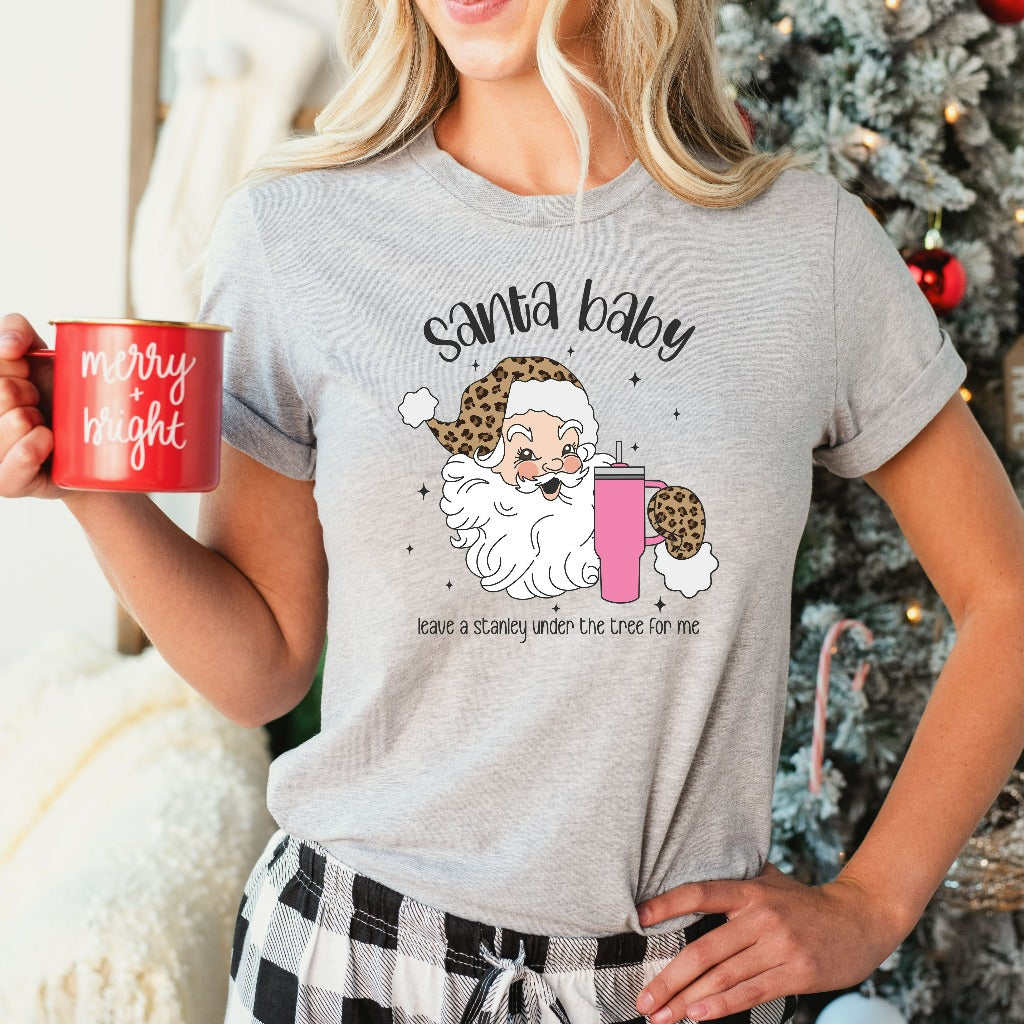 Boujee Santa Baby Christmas Shirt, Christmas TShirt, Funny Xmas Graphic Tee, Holiday Outfit, Obsessive Cup Disorder, Coffee Lovers Gift