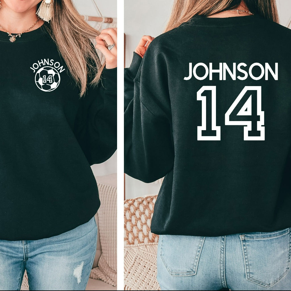 Custom SOCCER Mom Sweatshirt, Personalized Soccer Crewneck, Game Day Hoodie, Name and Number Soccer Team Sweatshirt, Soccer Fan Shirt