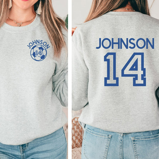 Custom SOCCER Mom Sweatshirt, Personalized Soccer Crewneck, Game Day Hoodie, Name and Number Soccer Team Sweatshirt, Soccer Fan Shirt