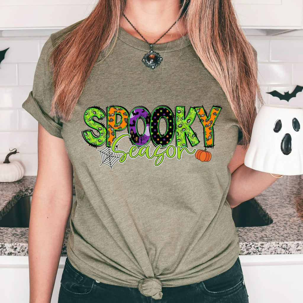 Spooky Season Shirt, Halloween TShirt, Pumpkin Graphic Tee, Fall Shirt, Vintage Halloween Tee, Autumn Apparel, Halloween Party Teacher Tee