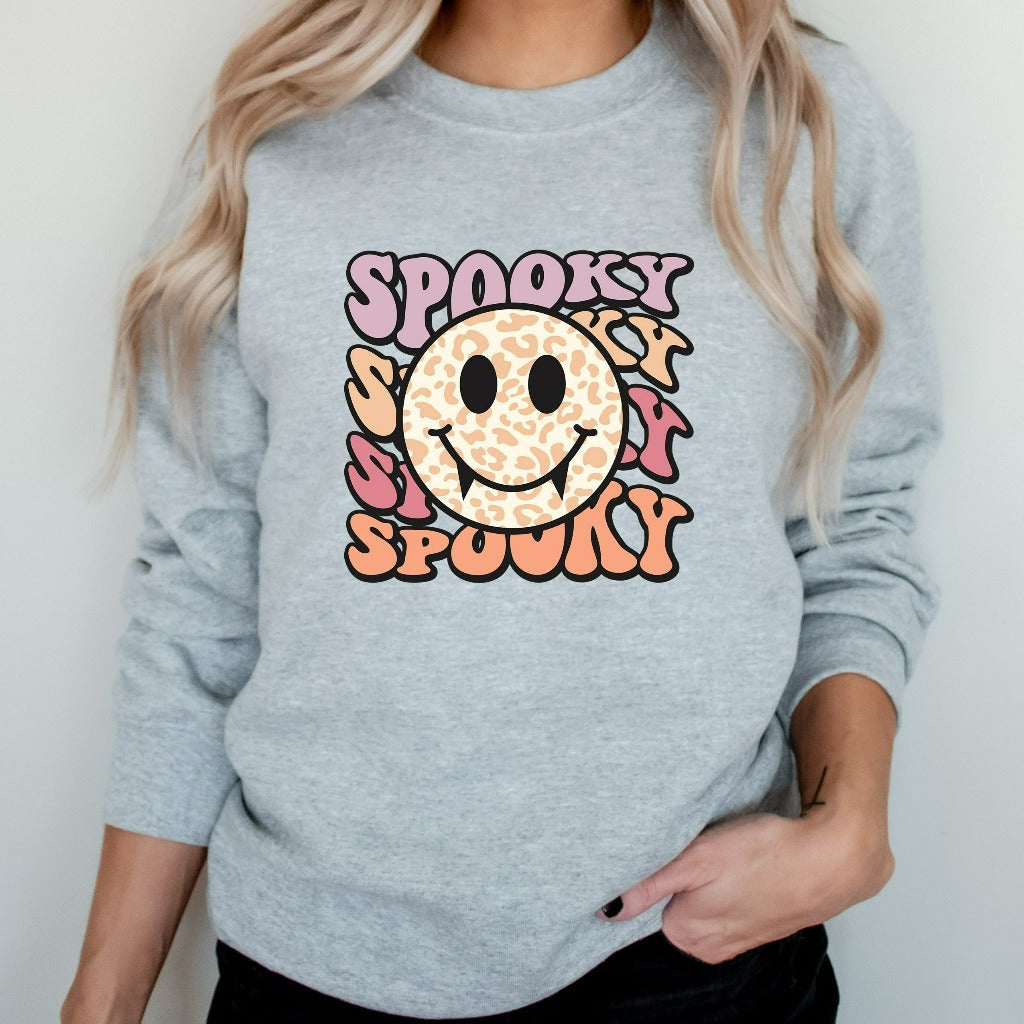 Spooky Season Sweatshirt, Crewneck Sweatshirt, Spooky Sweatshirt, Halloween, Smile Face, PSL, Pumpkin Fall, Cute and Scary, Autumn Shirt