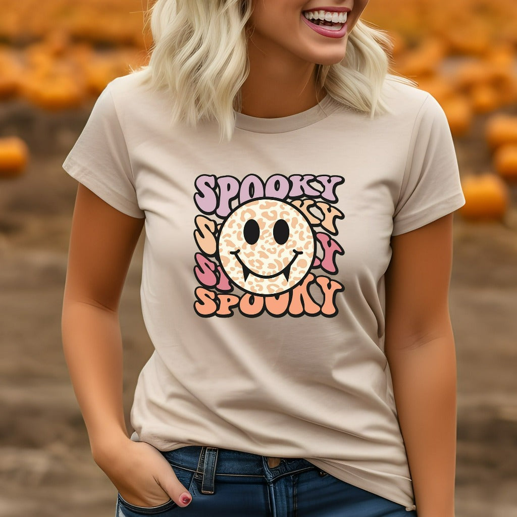 Spooky Season Shirt, Cute Spooky Smile Face TShirt, Halloween Graphic Tee, Halloween Party Shirt, PSL, Autumn Fall Shirt, Vampire Face Tee