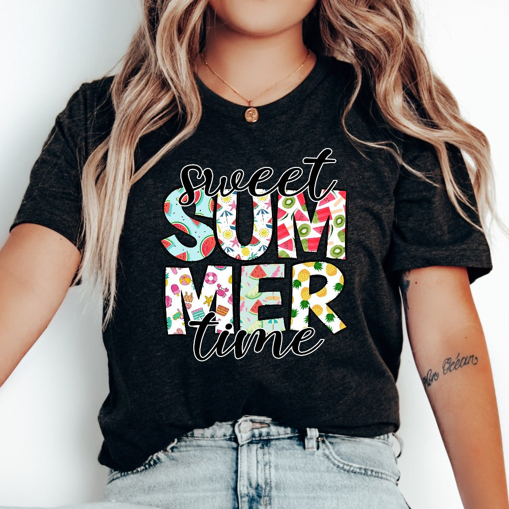 Sweet Summer Time Shirt, Summertime TShirt, Love Summer Graphic Tee, Beach Coverup Shirt, Summer Vacation Outfit, Summer Vibes Gift