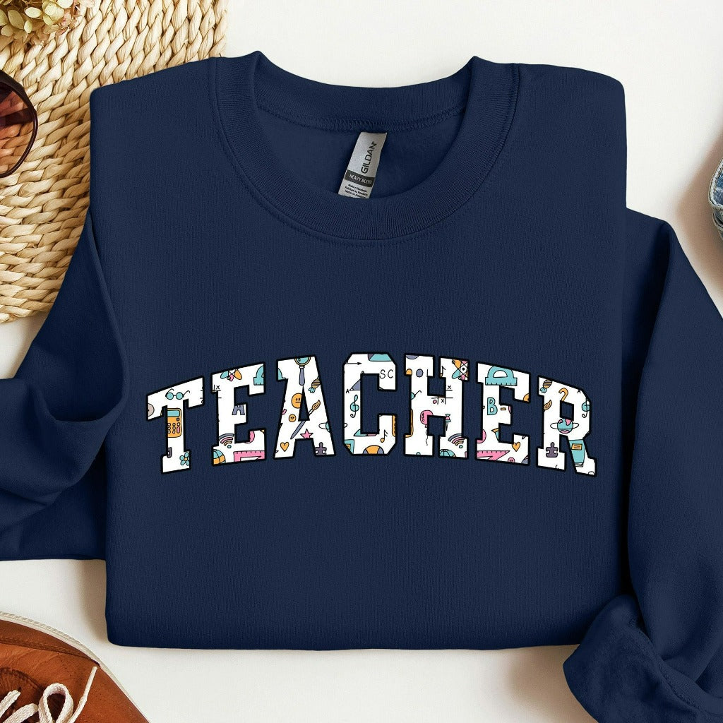 Teacher Sweatshirt, Teacher Crewneck, Back to School Shirts, Cute Teacher Sweater, Teacher Appreciation Hoodie, Teacher Gift, Elementary