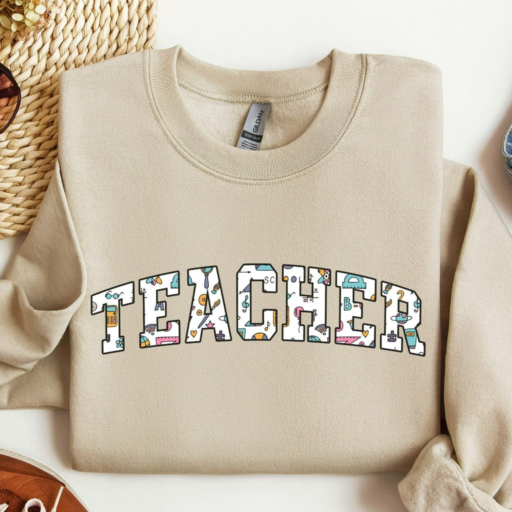 Teacher Sweatshirt, Teacher Crewneck, Back to School Shirts, Cute Teacher Sweater, Teacher Appreciation Hoodie, Teacher Gift, Elementary
