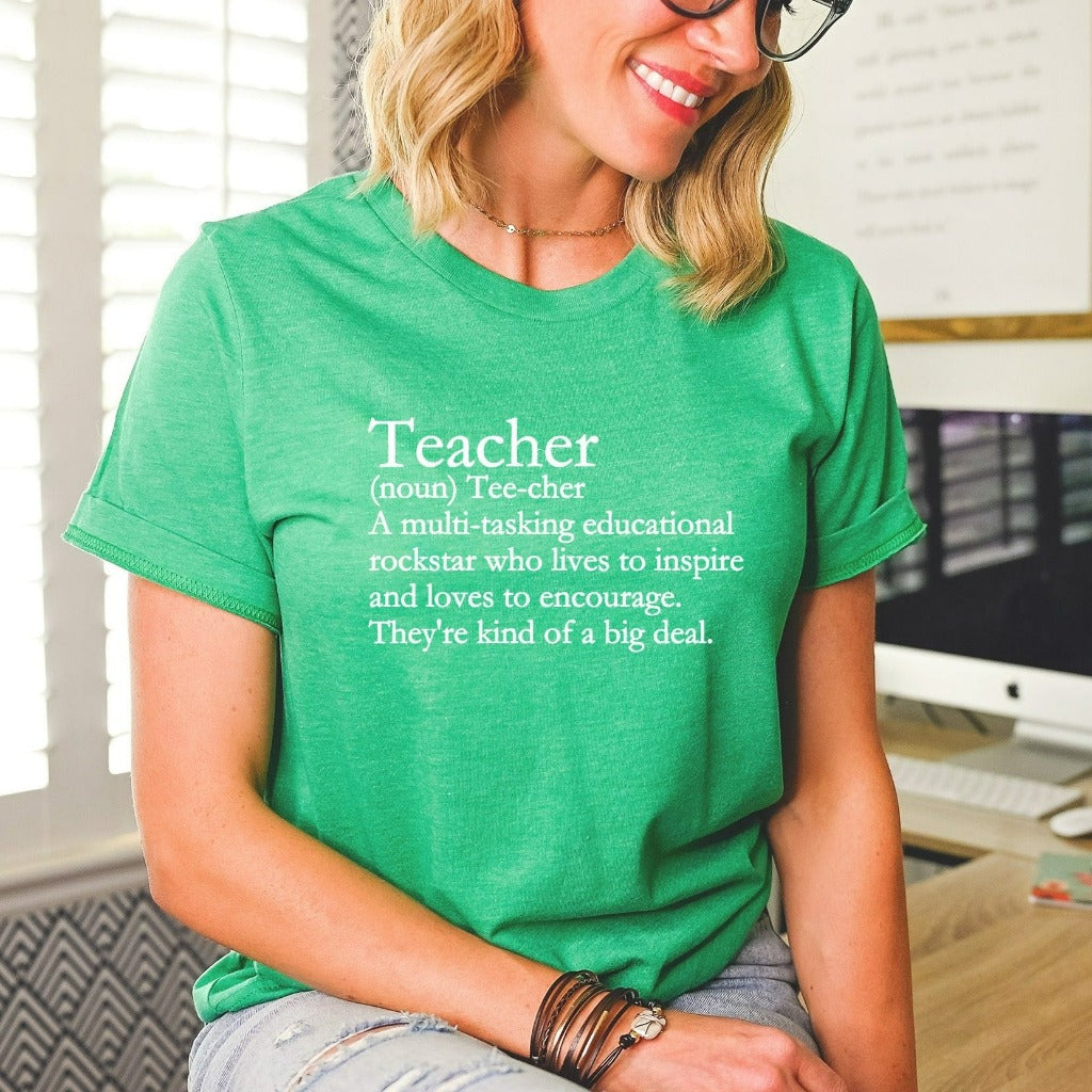 Teacher Shirts, Teacher Gifts, Teacher Appreciation Gift, Teacher Definition TShirt, Teaching Graphic Tee, Cute Teacher Back to School Tee