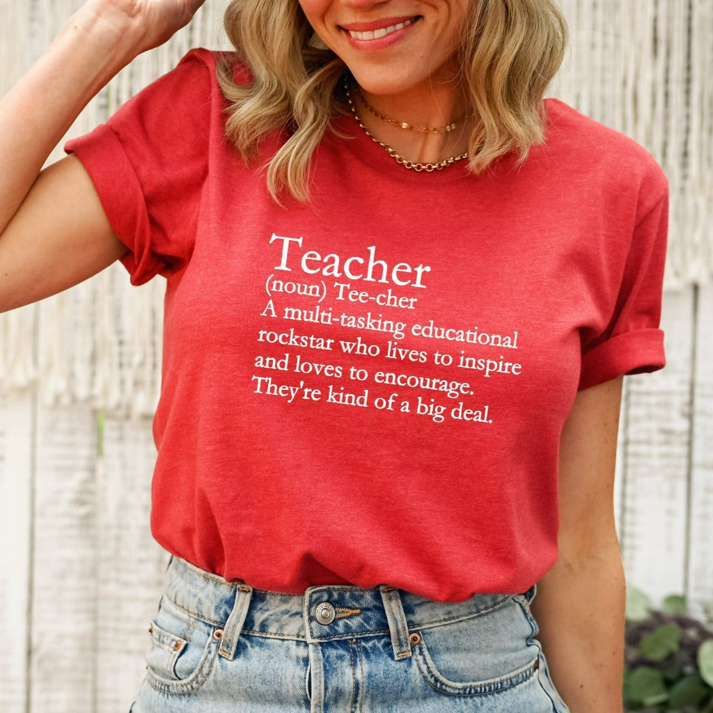 Teacher Shirts, Teacher Gifts, Teacher Appreciation Gift, Teacher Definition TShirt, Teaching Graphic Tee, Cute Teacher Back to School Tee
