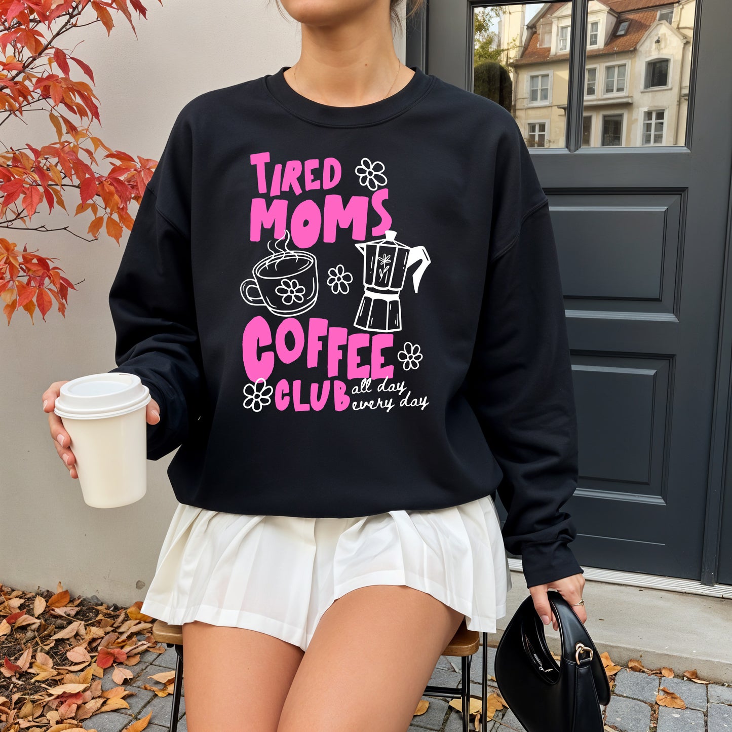 Tired Moms Coffee Club Crewneck Sweatshirt