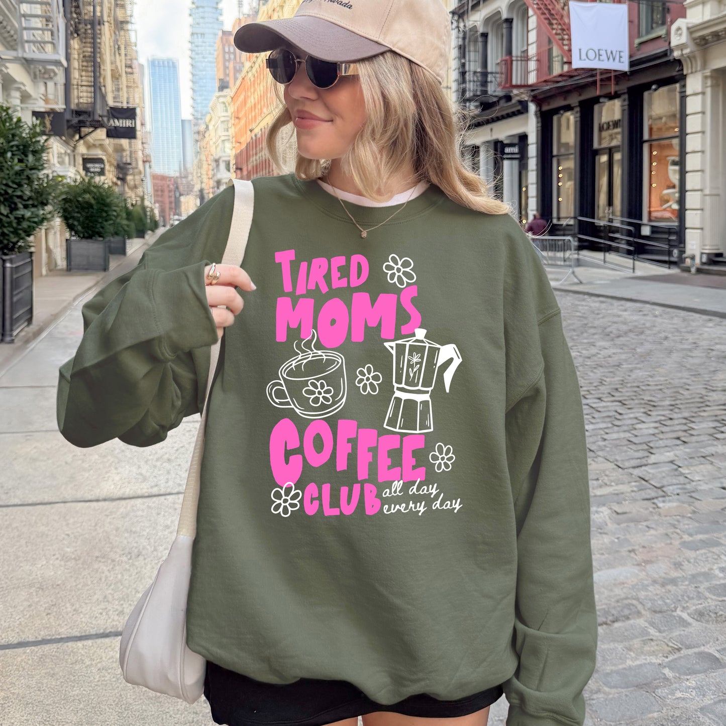 Tired Moms Coffee Club Crewneck Sweatshirt