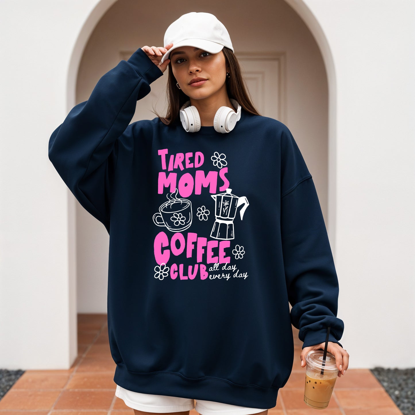 Tired Moms Coffee Club Crewneck Sweatshirt