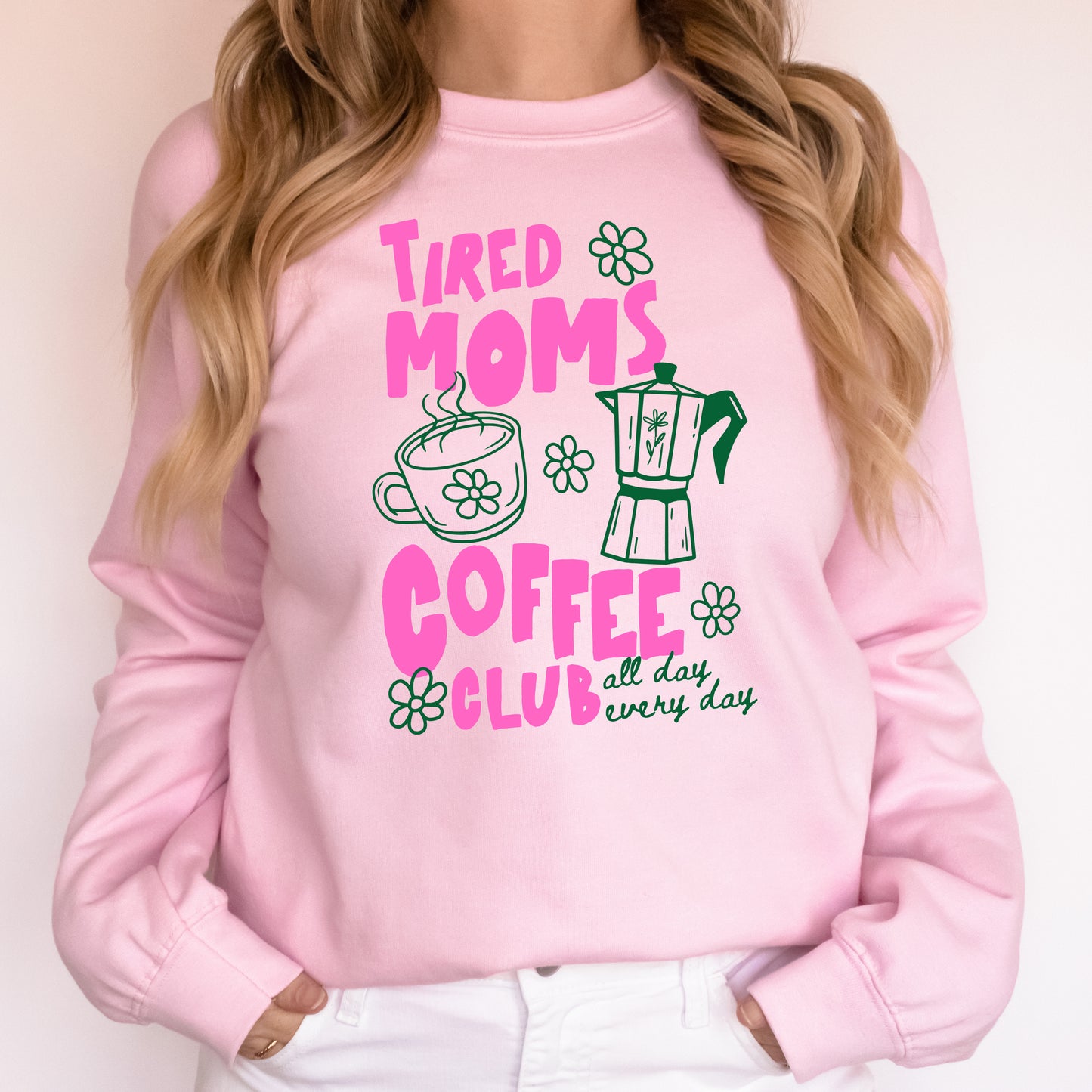 Tired Moms Coffee Club Crewneck Sweatshirt