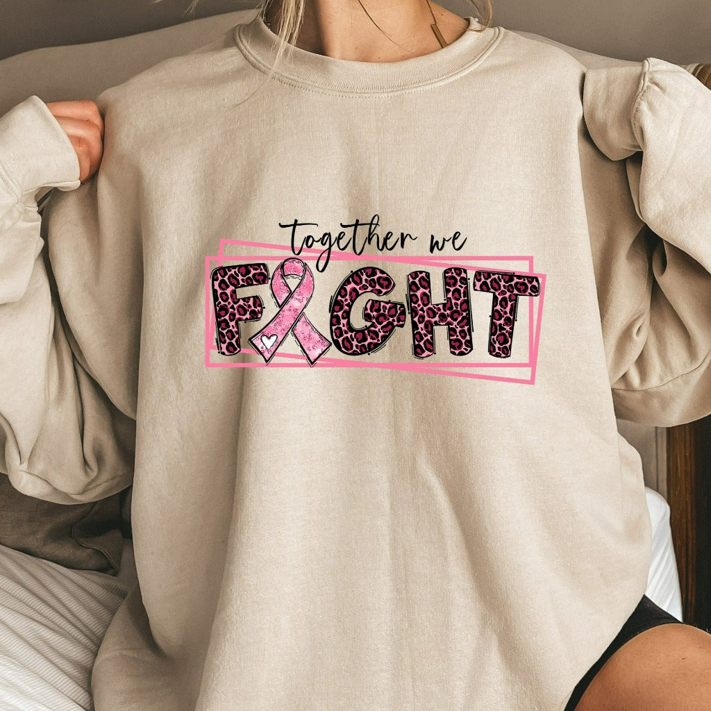 Breast Cancer Awareness Sweatshirt, In October We Wear Pink Crewneck, Together We Fight Sweater, Breast Cancer Gifts, Breast Cancer Walk