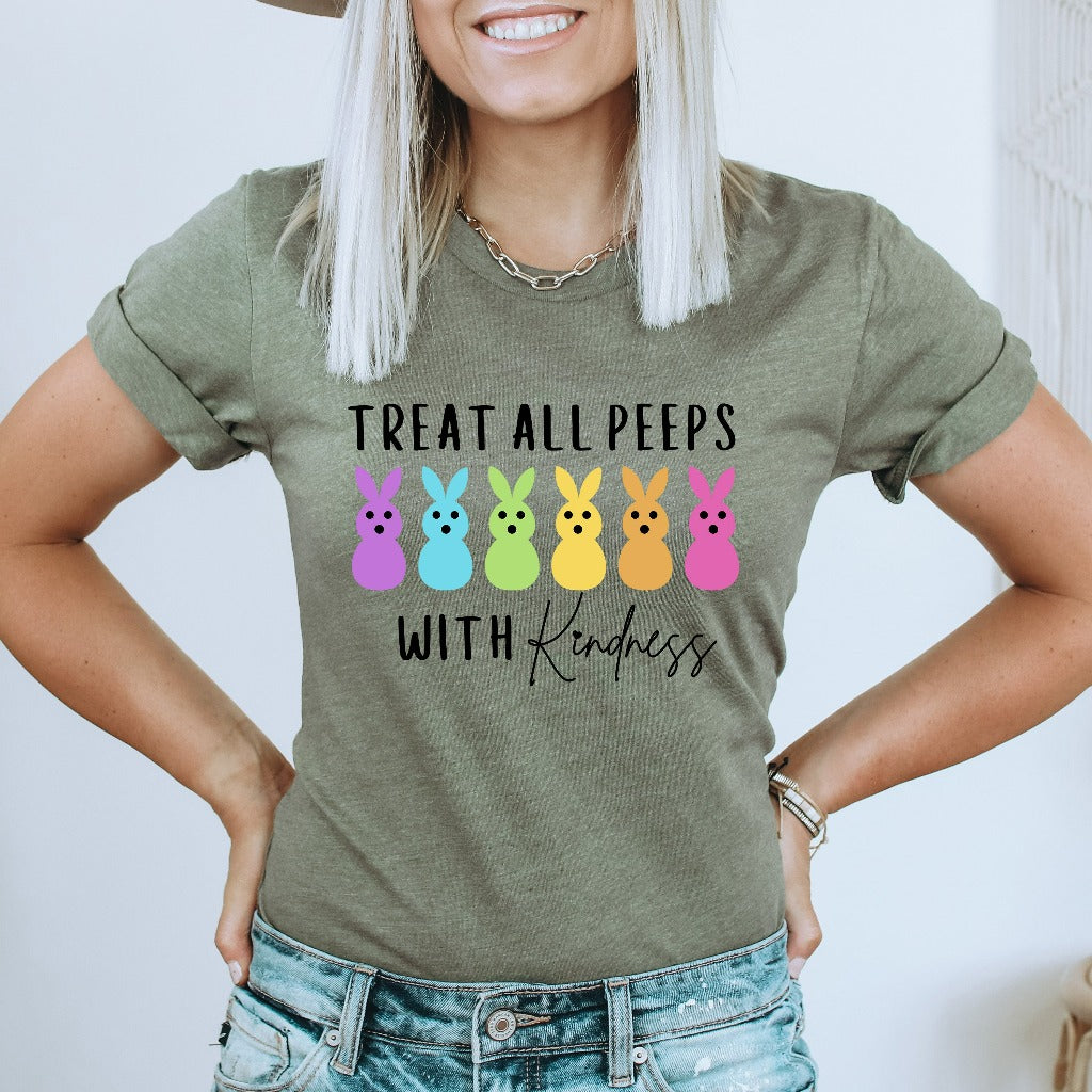 Treat All Peeps With Kindness Shirt, Teachers Easter TShirt, Easter Gift For Teacher, Teachers Easter Day Outfit, Teacher Bunny Shirt Gift