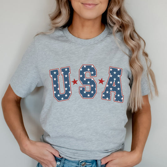 Retro Star USA Graphic Tee, 4th of July Shirt, Star American TShirt, Independence Day Shirt, Fourth of July Shirt, Trendy Popular Shirts