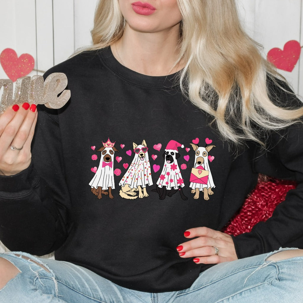 Valentine Dogs Sweatshirt, Funny Dog Crewneck, Dog Sweater, Pet Lover Gift, Valentines Day Hoodie, Gift for Dog Mom, Valentines Day Gift