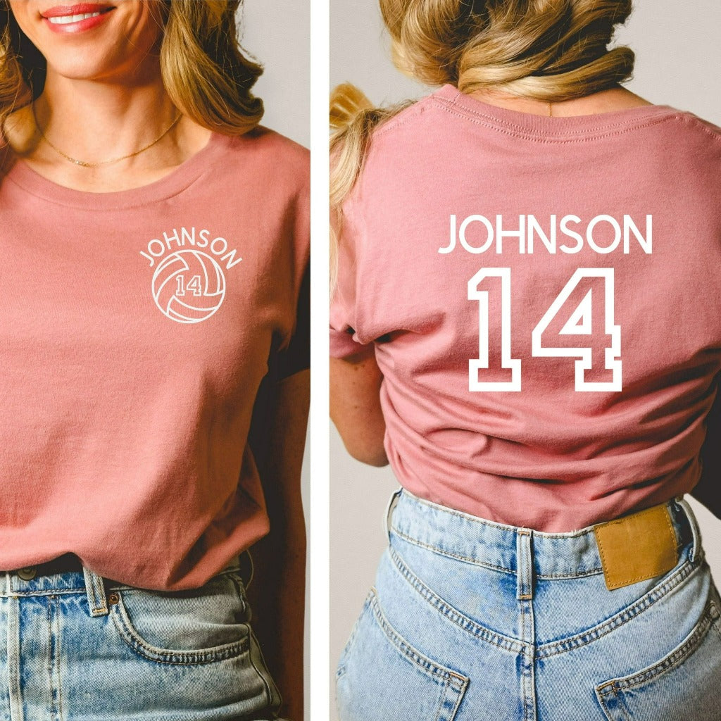 Custom VOLLEYBALL Mom Shirt, Personalized Volleyball TShirt, Volleyball Game Mama Graphic Tee, Custom Name and Number Volleyball Fan Shirt