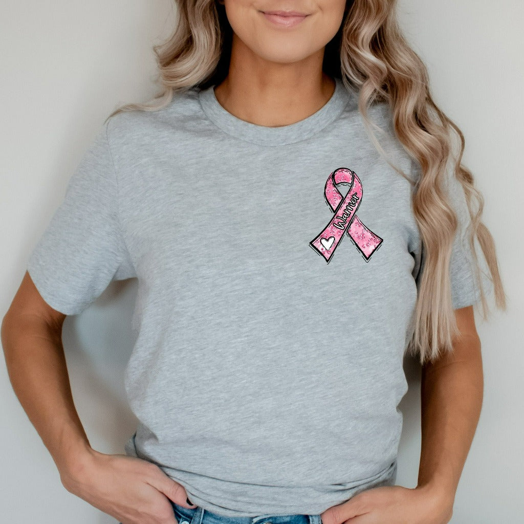 Breast Cancer Awareness Warrior Shirt, In October We Wear Pink TShirt, Hope Pink Ribbon Graphic Tee, Breast Cancer Gift, Breast Cancer Month