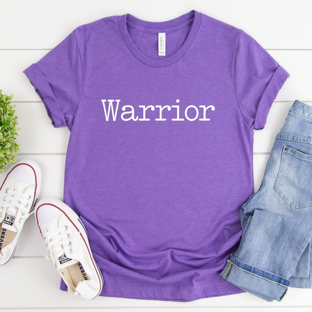 Warrior T-Shirt, Cancer Survivor Shirt, Inspirational Shirt, Positive Quote Tee, Survivor Shirt, Gym Warrior, Prayer Warrior, Graphic Tee