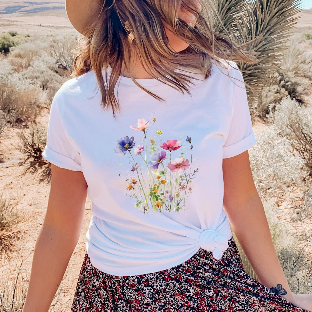 Flower Shirt, Gift For Her, Aesthetic Flower TShirt, Floral Graphic Tee, Botanical Shirt, Wildflower Graphic Tee, Wild Flower Shirt, Nature