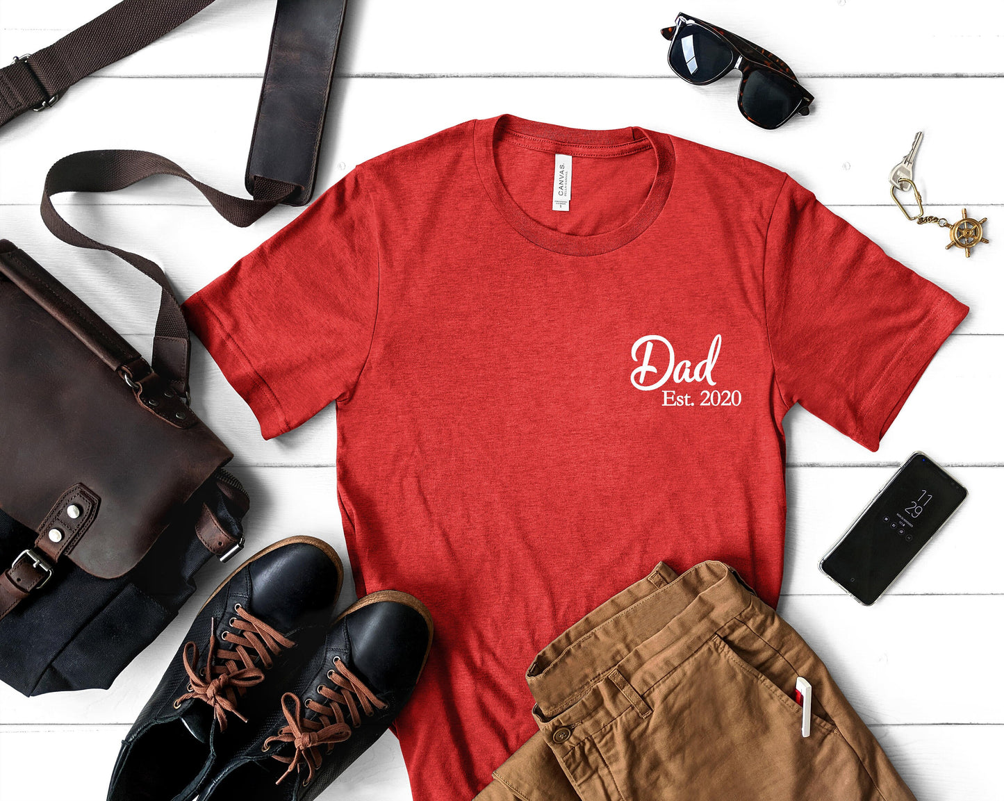 Dad Est 2024 Shirt, Personalized New Dad Shirt, Fathers Day Gift, Dad Life Shirt, First Time Dad Gift