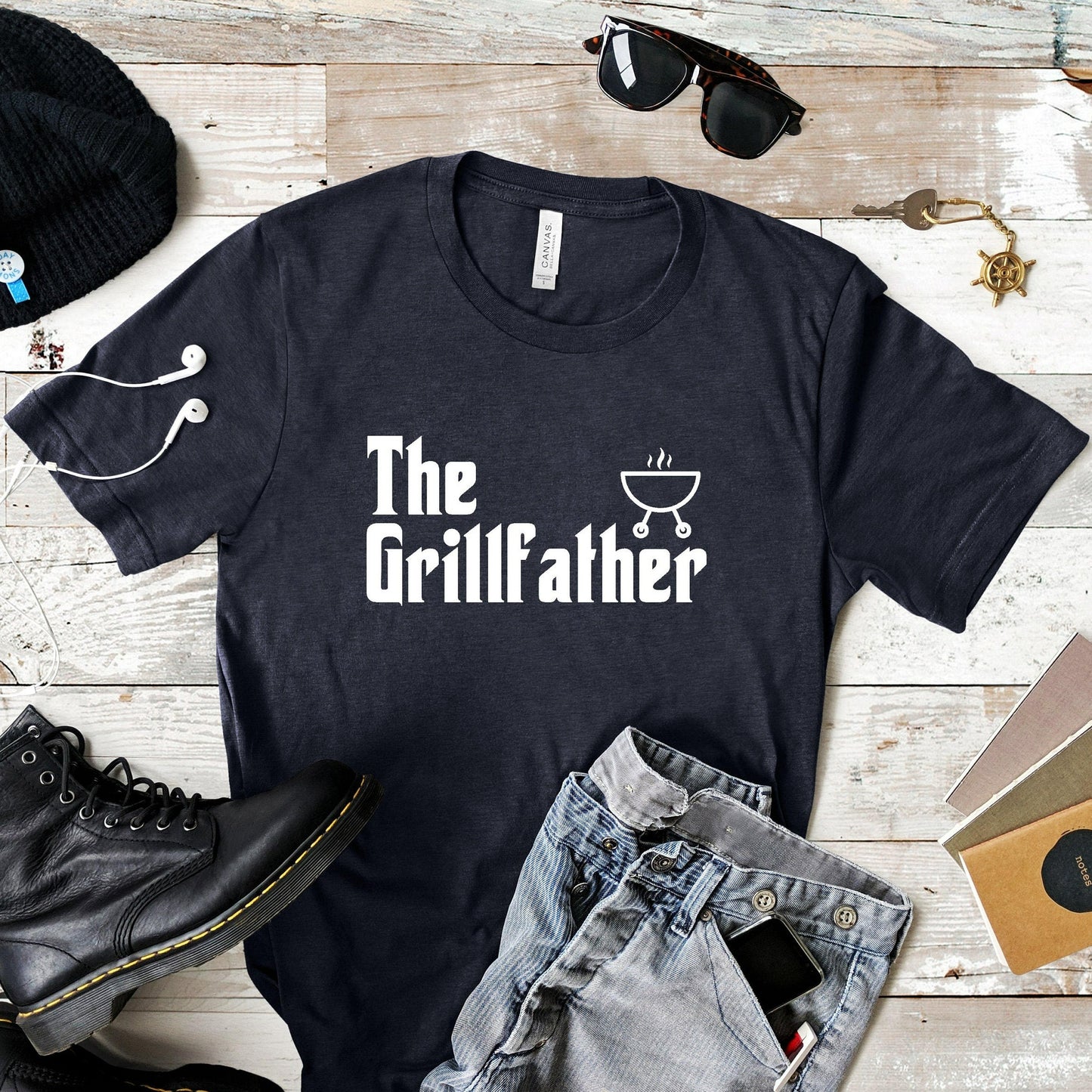 The Grillfather Shirt, Grill Father Graphic Tee, Fathers Day Gift, Grilling Gifts, BBQ Party Tee, Barbecue Shirt