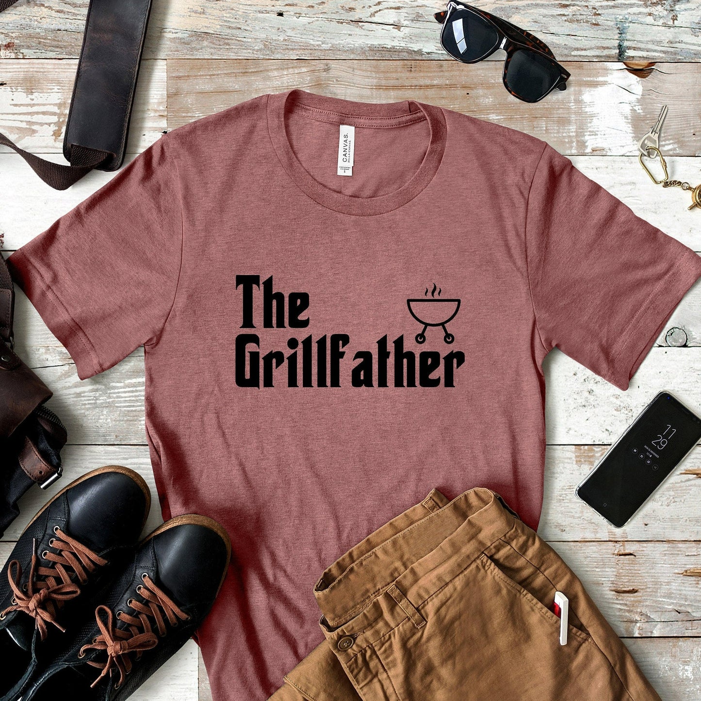 The Grillfather Shirt, Grill Father Graphic Tee, Fathers Day Gift, Grilling Gifts, BBQ Party Tee, Barbecue Shirt