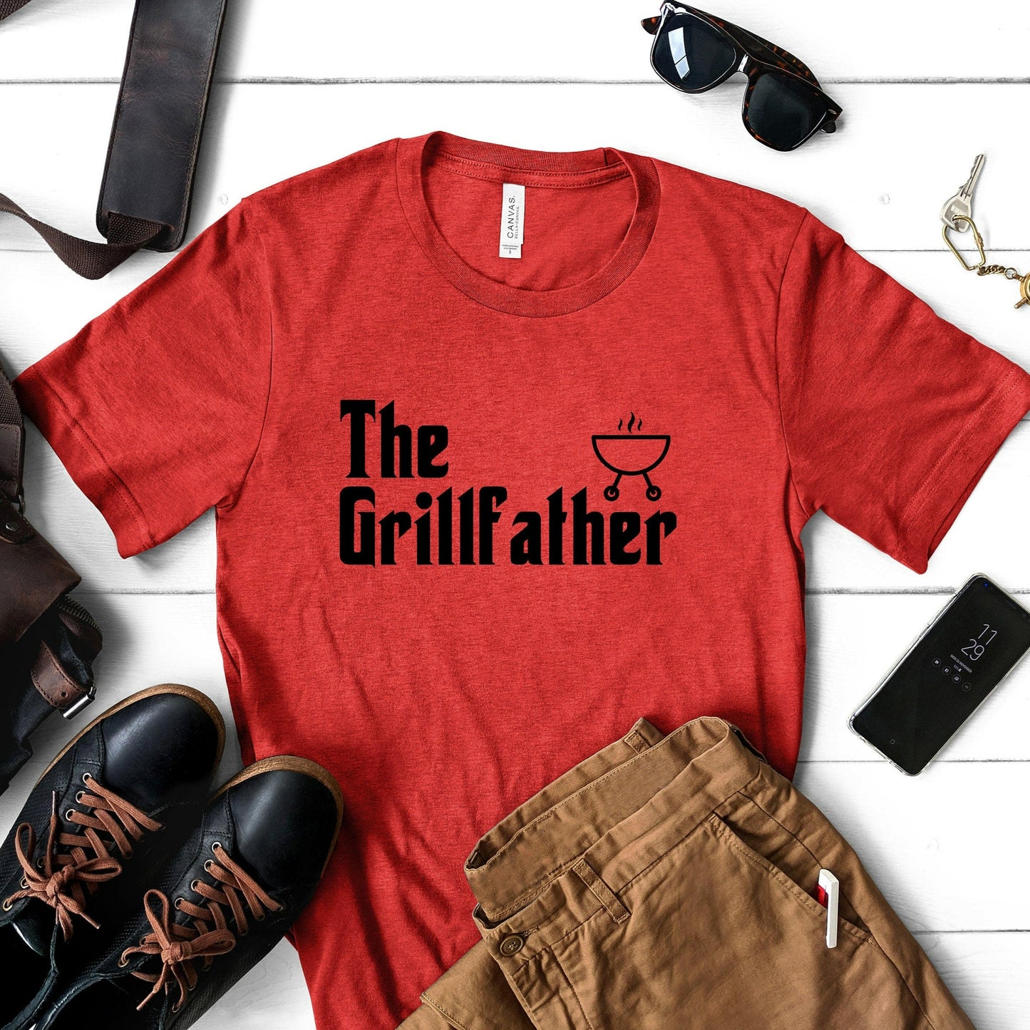 The Grillfather Shirt, Grill Father Graphic Tee, Fathers Day Gift, Grilling Gifts, BBQ Party Tee, Barbecue Shirt