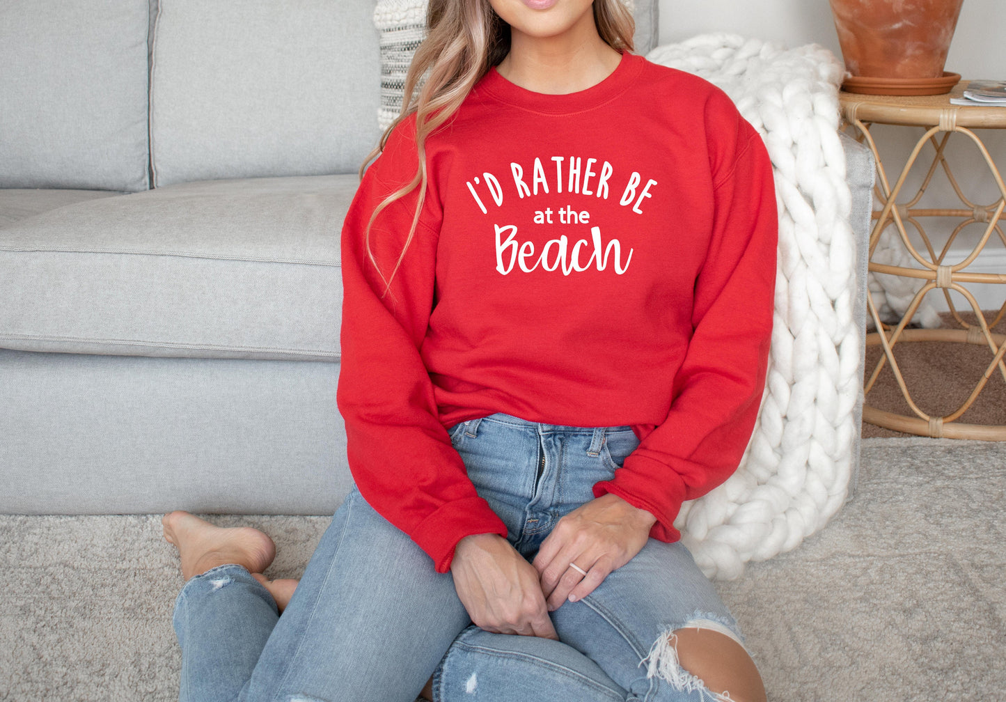 I'd Rather Be At The Beach Sweatshirt, Beach Life Shirt, Beach Coverup Crewneck, Cute Beach Vacation Outfit