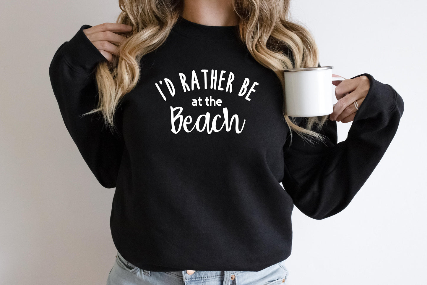 I'd Rather Be At The Beach Sweatshirt, Beach Life Shirt, Beach Coverup Crewneck, Cute Beach Vacation Outfit