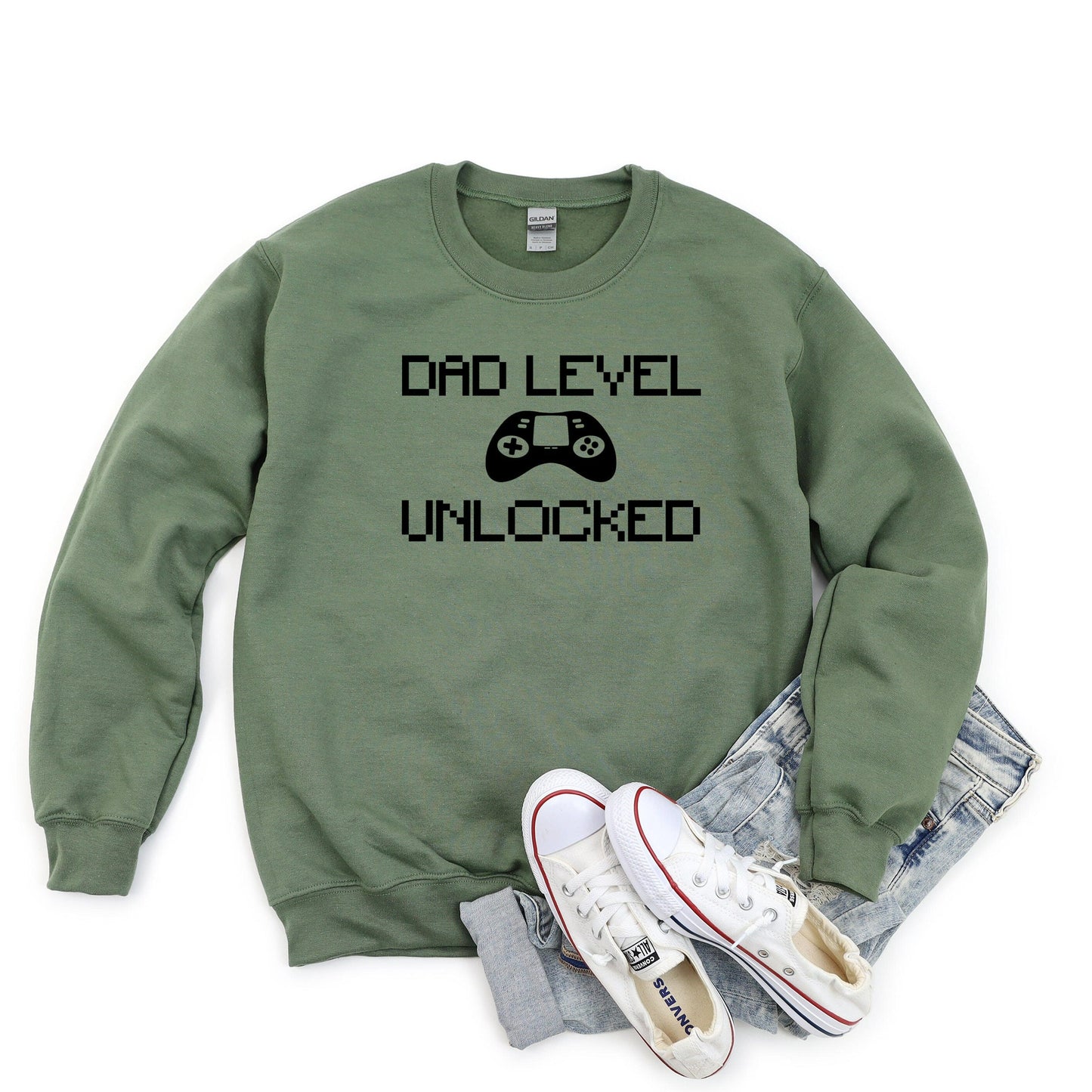 Dad Level Unlocked Sweatshirt, New Dad Crewneck, Pregnancy Baby Announcement, Daddy to Be, Funny Gift for Gamer Dad