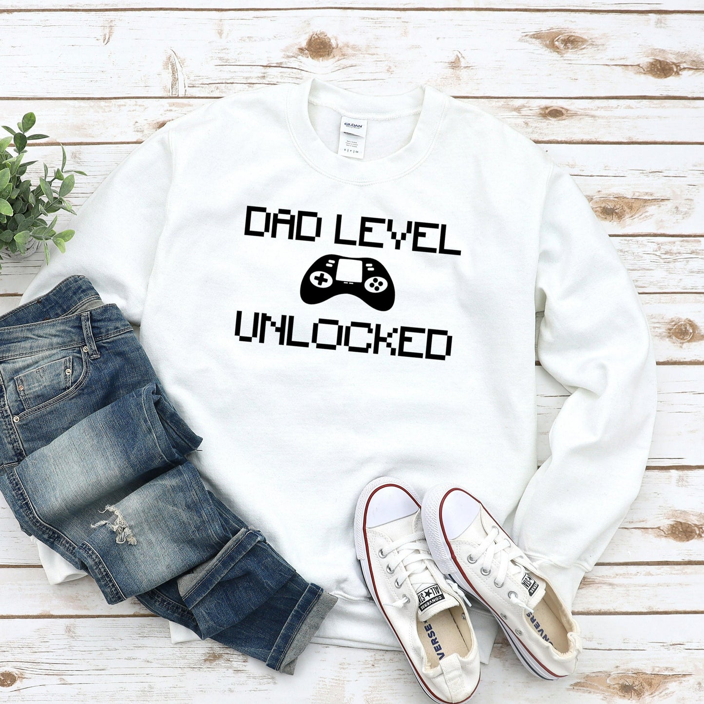 Dad Level Unlocked Sweatshirt, New Dad Crewneck, Pregnancy Baby Announcement, Daddy to Be, Funny Gift for Gamer Dad