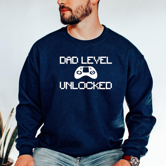 Dad Level Unlocked Sweatshirt, New Dad Crewneck, Pregnancy Baby Announcement, Daddy to Be, Funny Gift for Gamer Dad