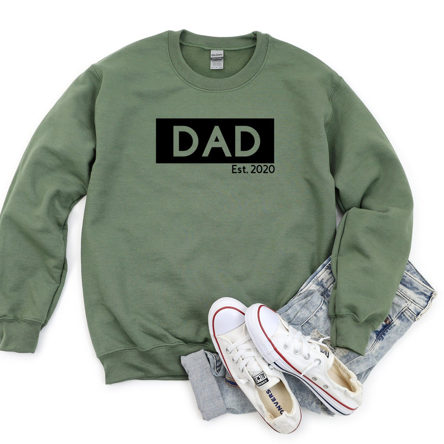 Dad Est 2024 Sweatshirt, Personalized New Dad Crewneck, New Dad Shirt, First Time Dad Gift, Fathers Day Gift