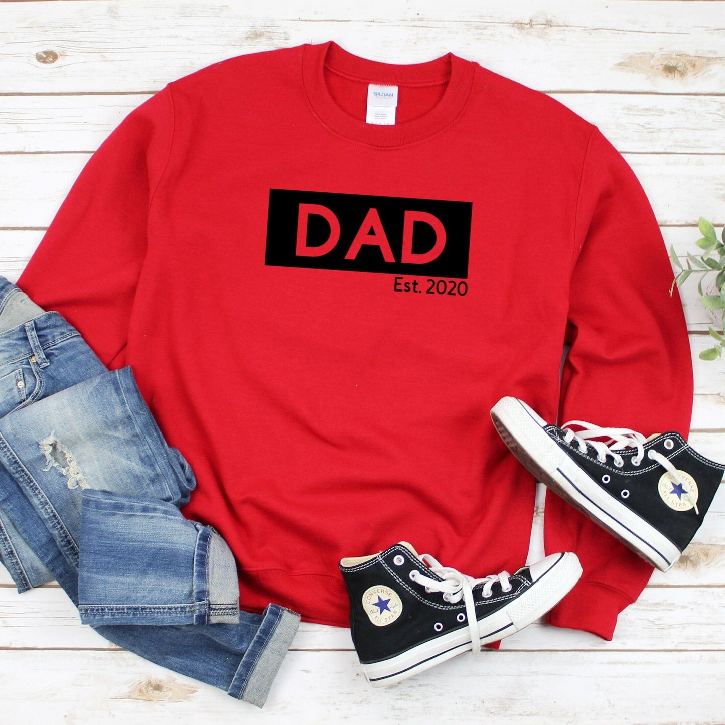 Dad Est 2024 Sweatshirt, Personalized New Dad Crewneck, New Dad Shirt, First Time Dad Gift, Fathers Day Gift