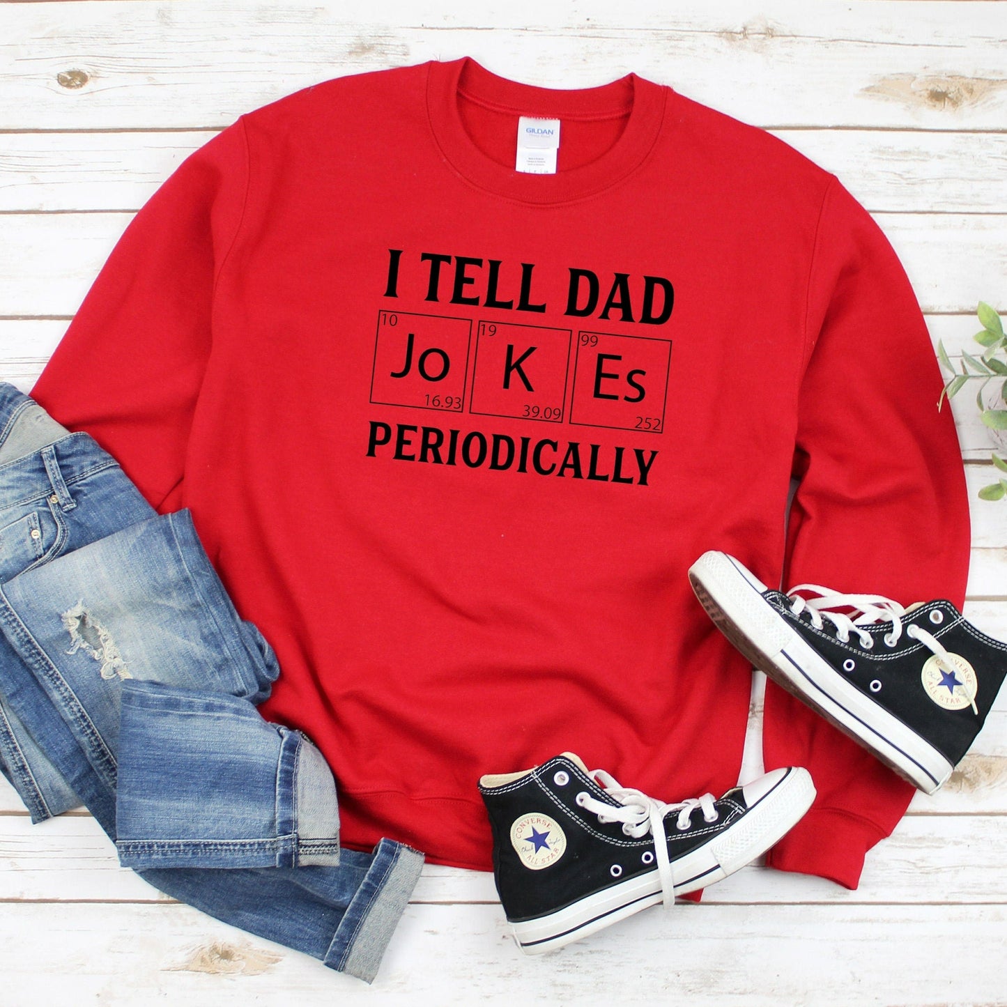 I Tell Dad Jokes Periodically Crewneck Sweatshirt, Funny Father's Day Gift from Wife, Gift for Husband, Dad Joke Shirt