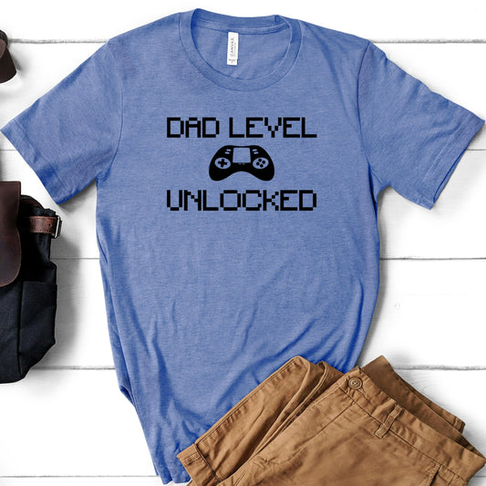 Dad Level Unlocked Shirt, New Dad Graphic Tee, Pregnancy Baby Announcement, Daddy to Be Shirt