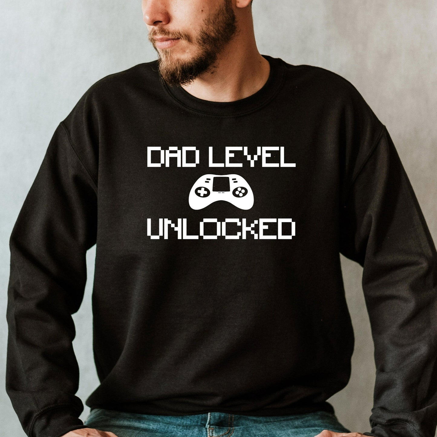 Dad Level Unlocked Sweatshirt, New Dad Crewneck, Pregnancy Baby Announcement, Daddy to Be, Funny Gift for Gamer Dad