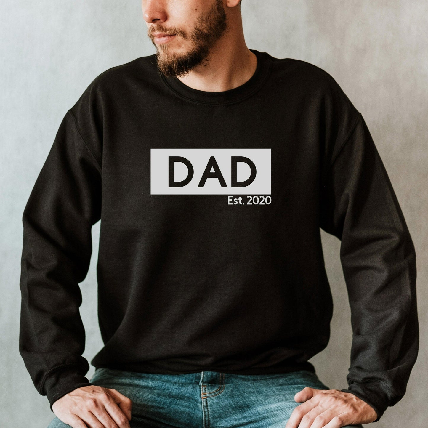 Dad Est 2024 Sweatshirt, Personalized New Dad Crewneck, New Dad Shirt, First Time Dad Gift, Fathers Day Gift