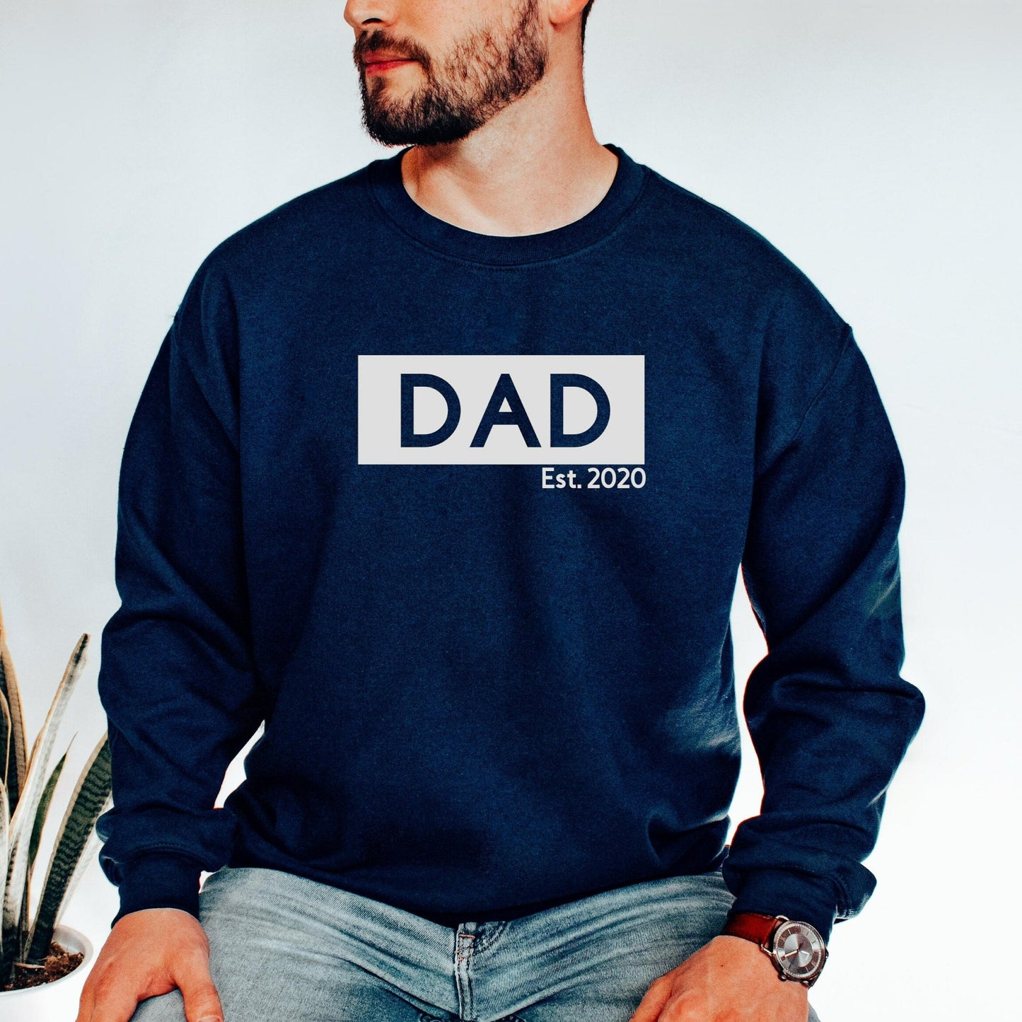 Dad Est 2024 Sweatshirt, Personalized New Dad Crewneck, New Dad Shirt, First Time Dad Gift, Fathers Day Gift