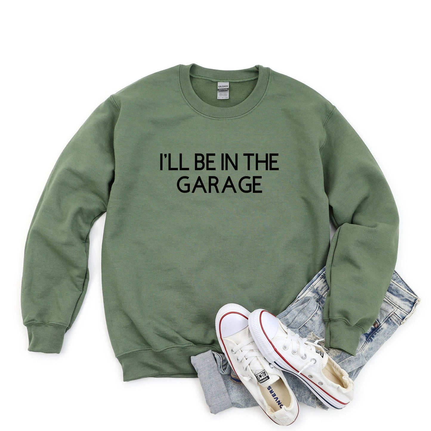 Funny Shirt for Dad, I'll be In The Garage Crewneck Sweatshirt, Fathers Day Gift, Dad T Shirt, Mechanic Funny Tee, Garage TShirt