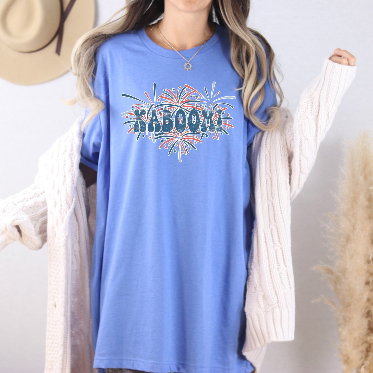 Fireworks Kaboom Shirt, 4th of July TShirt, American Stars Graphic Tee, Independence Day Shirt, Funny Fourth of July Shirt