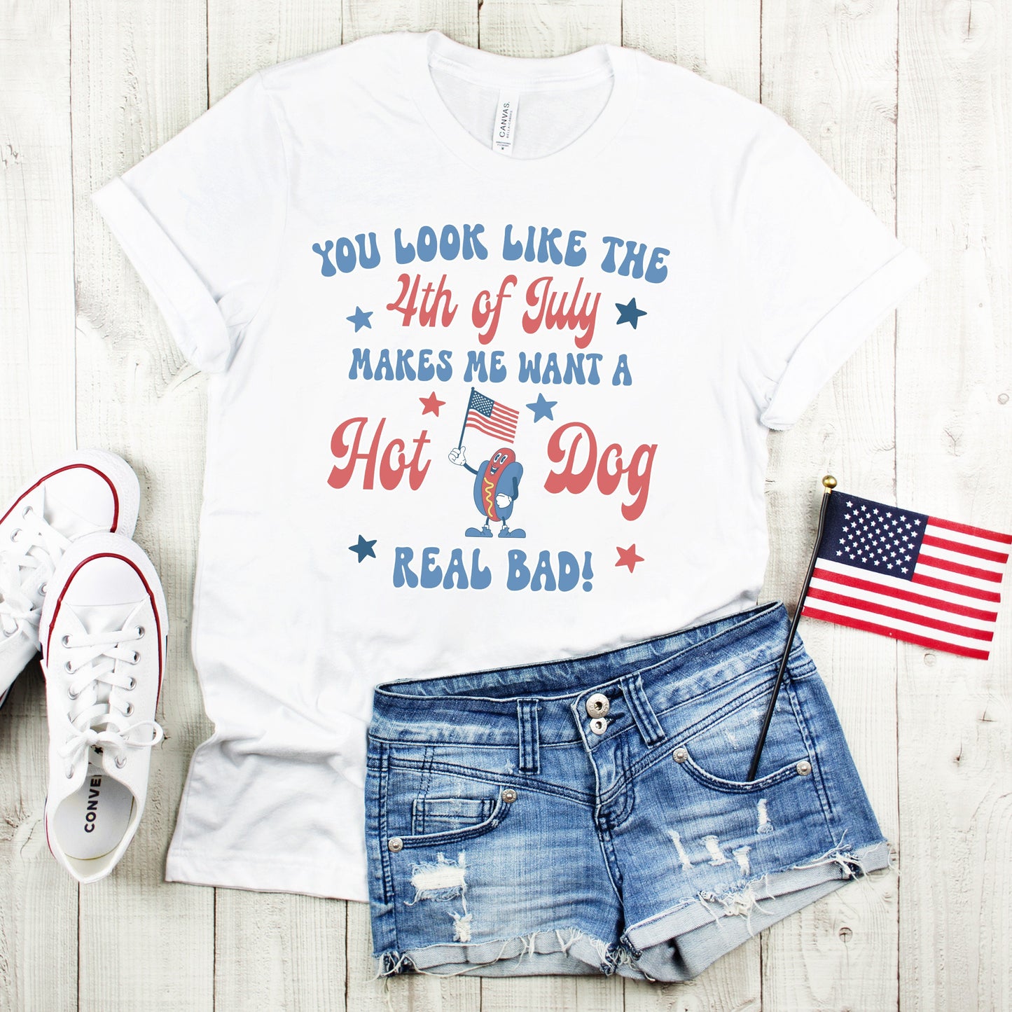 You Look Like the 4th of July Shirt, Funny Fourth of July Shirt, 4th July Hot Dog Graphic Tee, Independence Day Tee