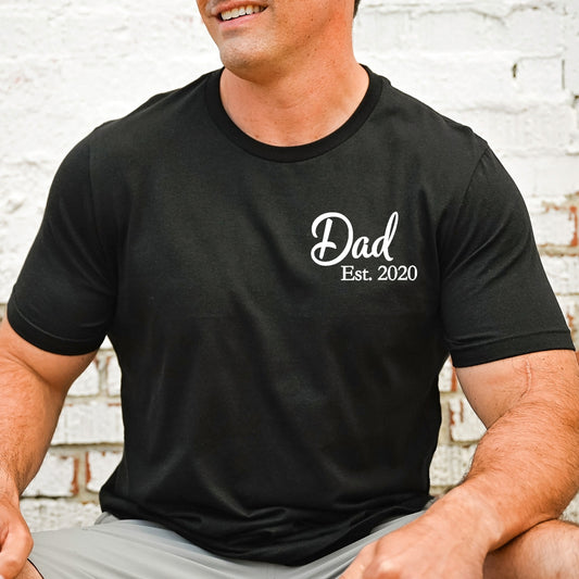 Dad Est 2024 Shirt, Personalized New Dad Shirt, Fathers Day Gift, Dad Life Shirt, First Time Dad Gift