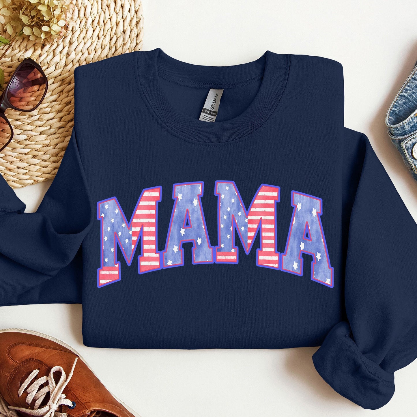 American Mama Patriotic Crewneck Sweatshirt