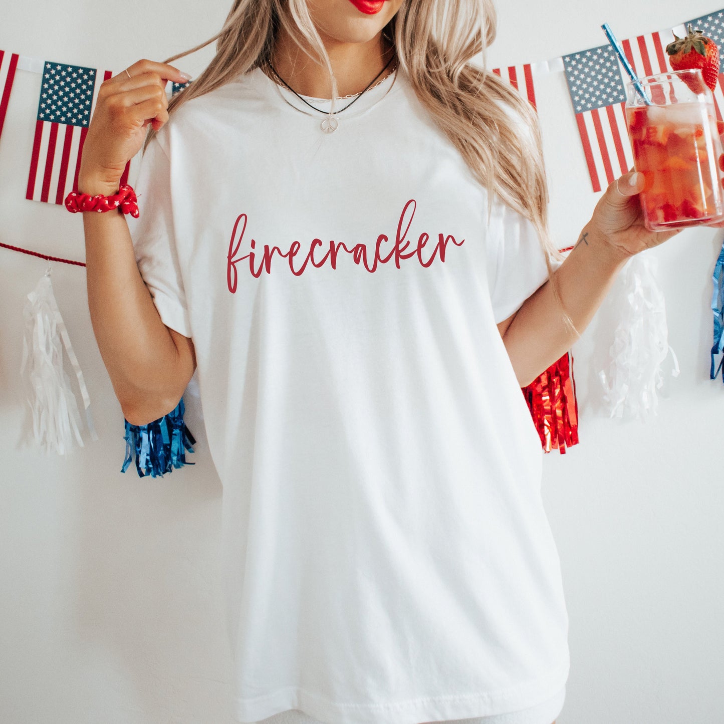 Firecracker 4th of July Shirt Women, Fourth of July TShirt Woman, Patriotic Tee, 4th of July Outfit, Fireworks Tee