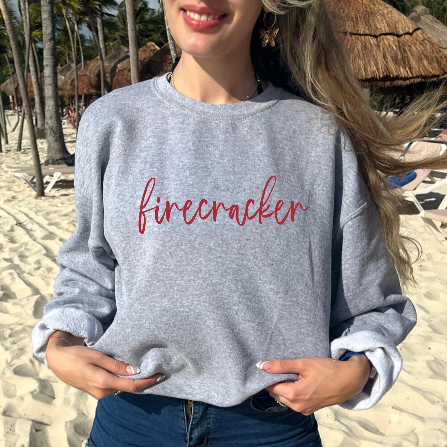 Firecracker 4th of July Sweatshirt Women, Fourth of July Crewneck Woman, Patriotic Tee, 4th of July Fireworks Outfit